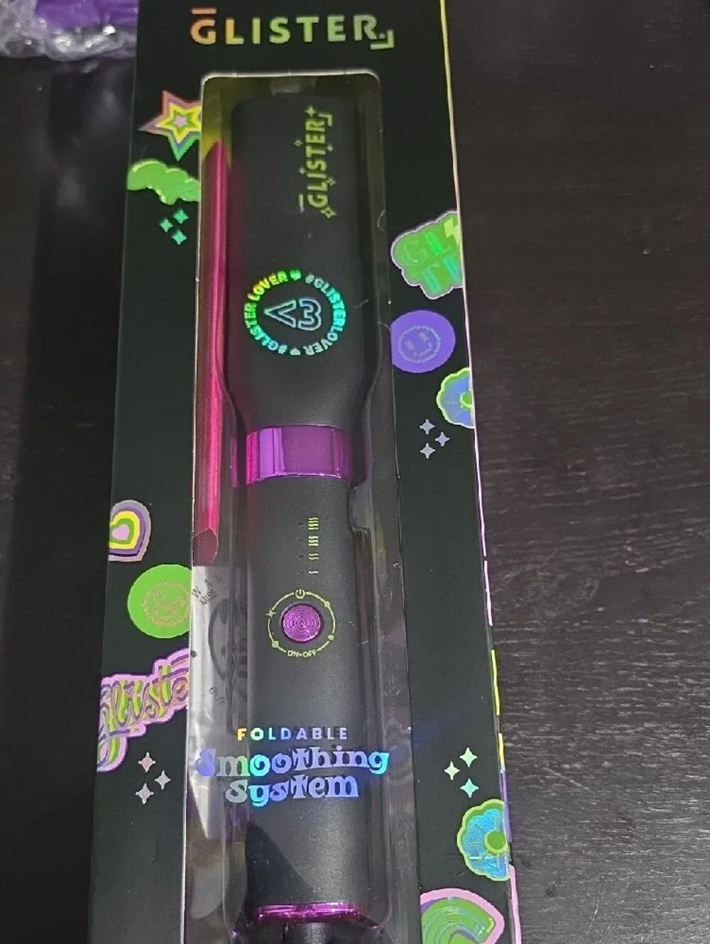 Black Foldable Hair Smoothing Brush for Women